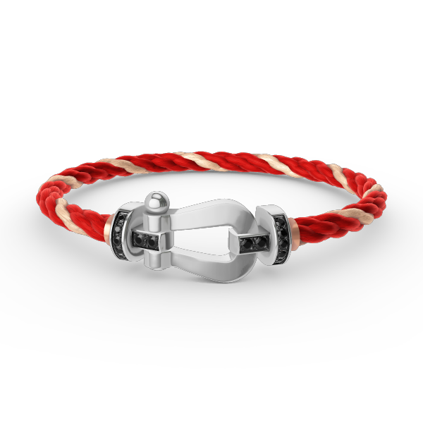 [Elowen jewelsry ]FORCE LARGE HORSESHOE BLACK DIAMOND BRACELET SILVER