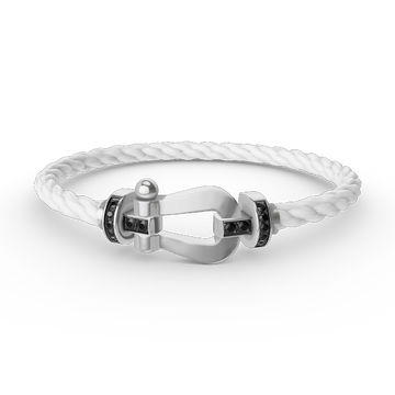 [Elowen jewelsry ]FORCE LARGE HORSESHOE BLACK DIAMOND BRACELET SILVER