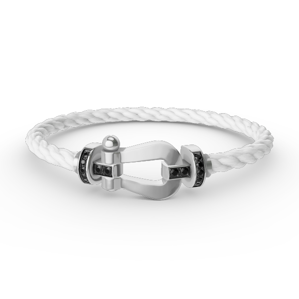 [Elowen jewelsry ]FORCE LARGE HORSESHOE BLACK DIAMOND BRACELET SILVER