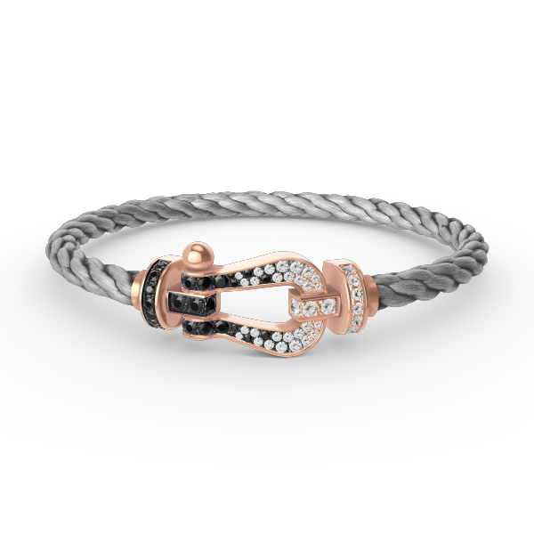 [Elowen jewelsry ]FORCE LARGE HORSESHOE BLACK WHITE DIAMOND BRACELET ROSE GOLD