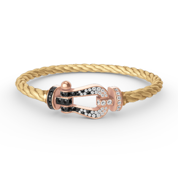[Elowen jewelsry ]FORCE LARGE HORSESHOE BLACK WHITE DIAMOND BRACELET ROSE GOLD