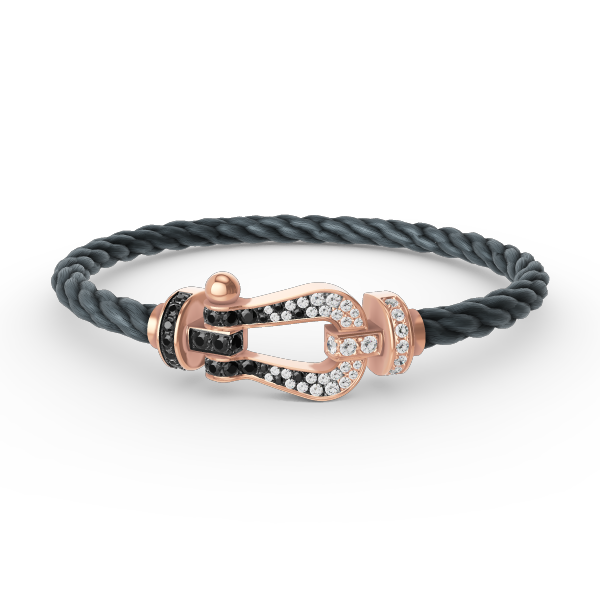 [Elowen jewelsry ]FORCE LARGE HORSESHOE BLACK WHITE DIAMOND BRACELET ROSE GOLD