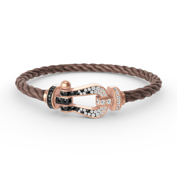 [Elowen jewelsry ]FORCE LARGE HORSESHOE BLACK WHITE DIAMOND BRACELET ROSE GOLD