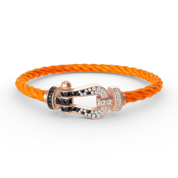 [Elowen jewelsry ]FORCE LARGE HORSESHOE BLACK WHITE DIAMOND BRACELET ROSE GOLD