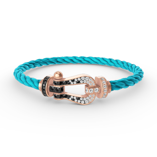 [Elowen jewelsry ]FORCE LARGE HORSESHOE BLACK WHITE DIAMOND BRACELET ROSE GOLD