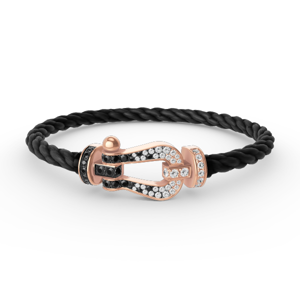 [Elowen jewelsry ]FORCE LARGE HORSESHOE BLACK WHITE DIAMOND BRACELET ROSE GOLD