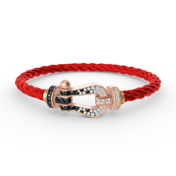 [Elowen jewelsry ]FORCE LARGE HORSESHOE BLACK WHITE DIAMOND BRACELET ROSE GOLD