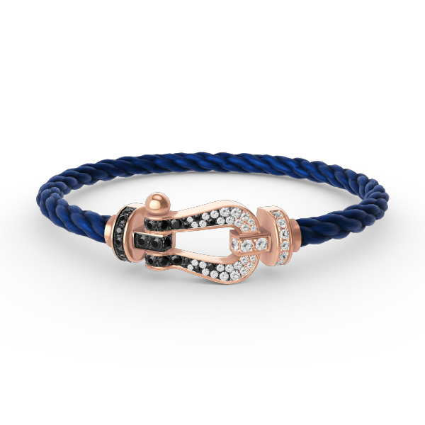 [Elowen jewelsry ]FORCE LARGE HORSESHOE BLACK WHITE DIAMOND BRACELET ROSE GOLD