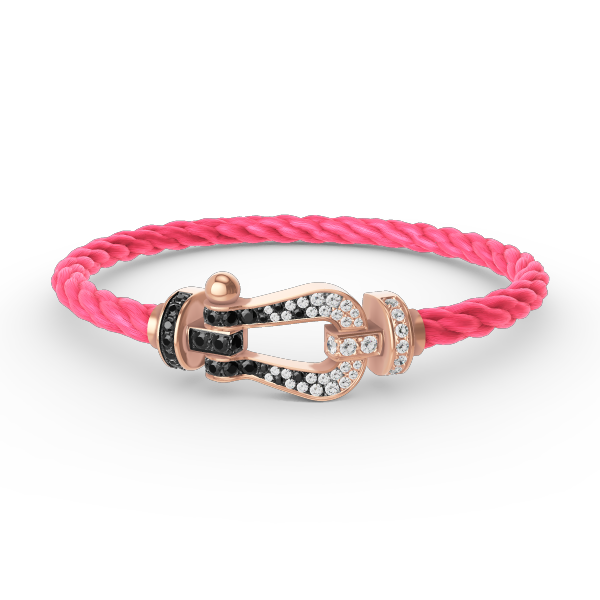 [Elowen jewelsry ]FORCE LARGE HORSESHOE BLACK WHITE DIAMOND BRACELET ROSE GOLD