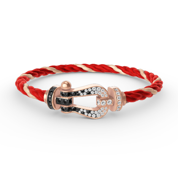 [Elowen jewelsry ]FORCE LARGE HORSESHOE BLACK WHITE DIAMOND BRACELET ROSE GOLD