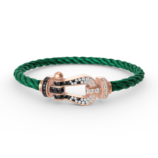 [Elowen jewelsry ]FORCE LARGE HORSESHOE BLACK WHITE DIAMOND BRACELET ROSE GOLD