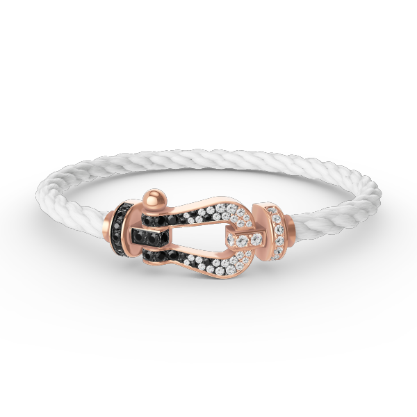 [Elowen jewelsry ]FORCE LARGE HORSESHOE BLACK WHITE DIAMOND BRACELET ROSE GOLD