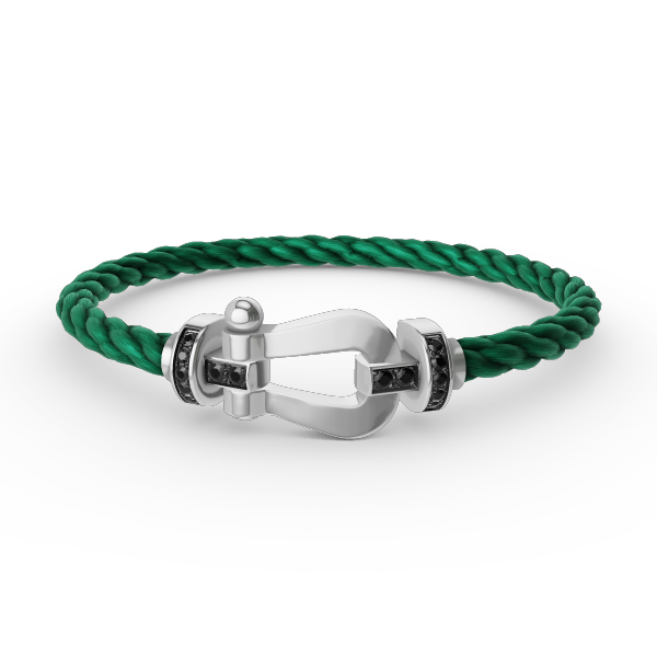 [Elowen jewelsry ]FORCE LARGE HORSESHOE BLACK DIAMOND BRACELET SILVER