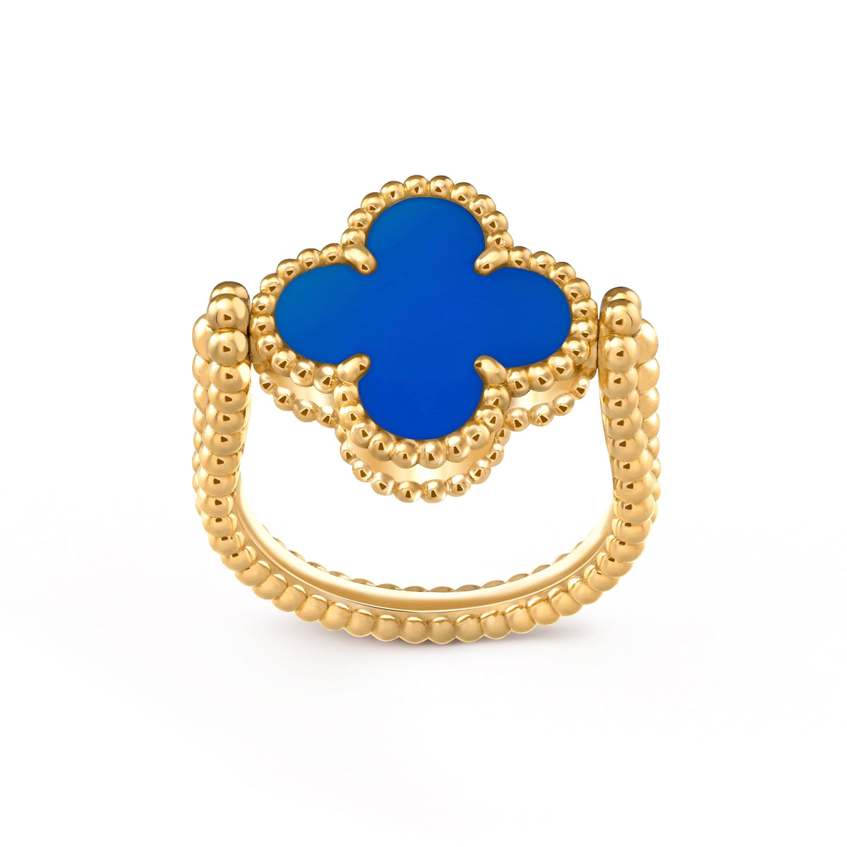 [Elowen jewelsry ]CLOVER RIVERSIBLE BLUE AGATE RING