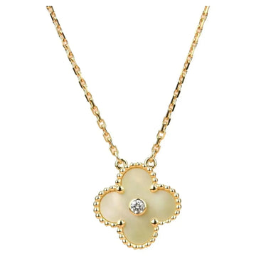 [Elowen Schmuck] CLOVER 15-MM-HALSKETTE AUS GOLD MIT DIAMANTEN UND PERLMUTT