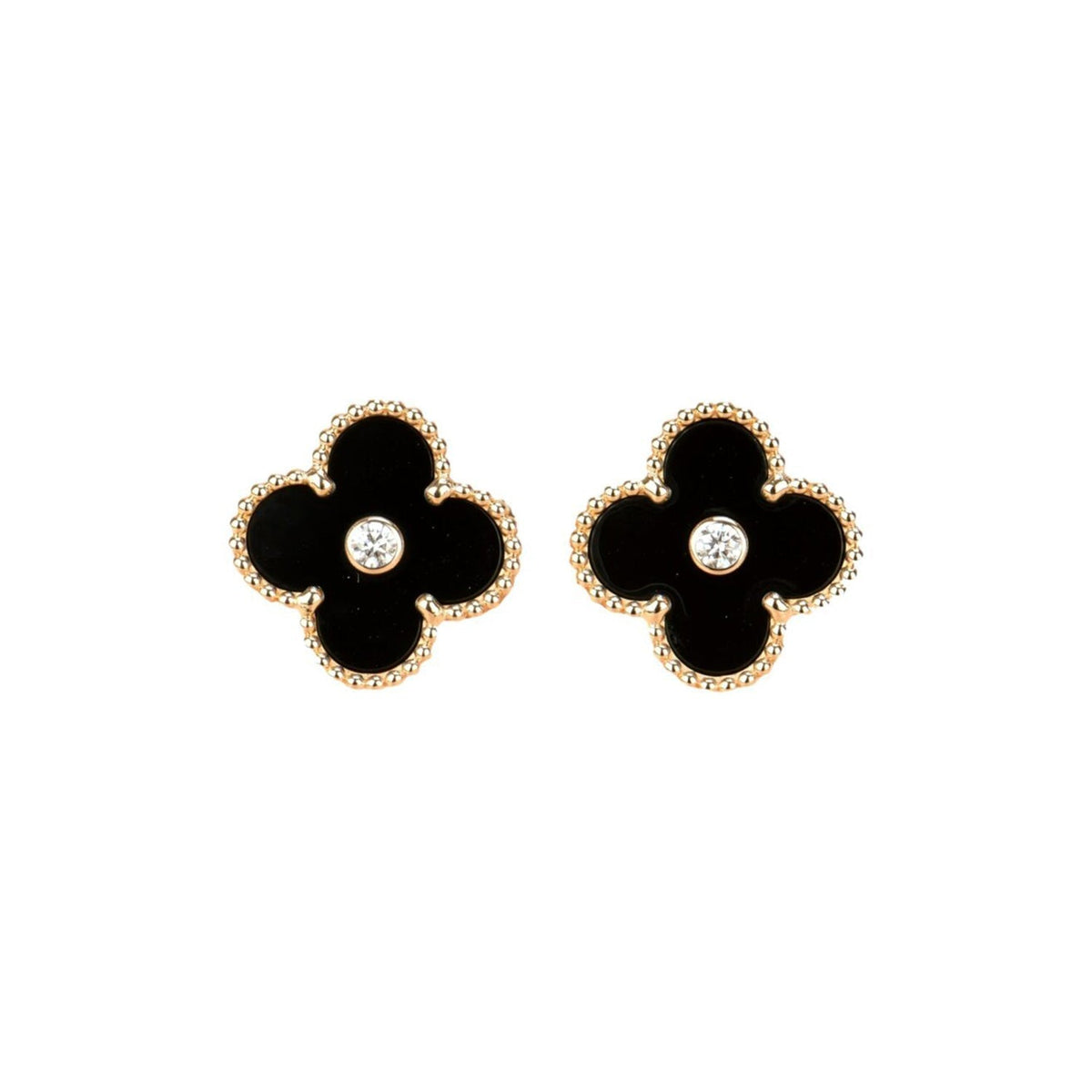 {
  "Elowen jewelsry": "Elowen Schmuck",
  "CLOVER MEDIUM 1 MOTIF ONYX DIAMOND EARRINGS": "CLOVER MITTLERE OHRRINGE MIT 1 ONYX-MOTIV UND DIAMANT"
}
