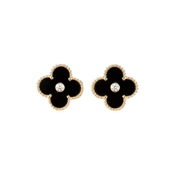 {
  "Elowen jewelsry": "Elowen Schmuck",
  "CLOVER MEDIUM 1 MOTIF ONYX DIAMOND EARRINGS": "CLOVER MITTLERE OHRRINGE MIT 1 ONYX-MOTIV UND DIAMANT"
}