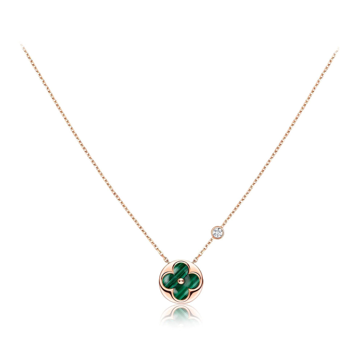 [Elowen jewelsry ]SUN PENDANT PINK GOLD 1 DIAMOND NECKLACE