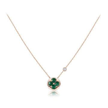 [Elowen jewelsry ]SUN PENDANT PINK GOLD 1 DIAMOND NECKLACE