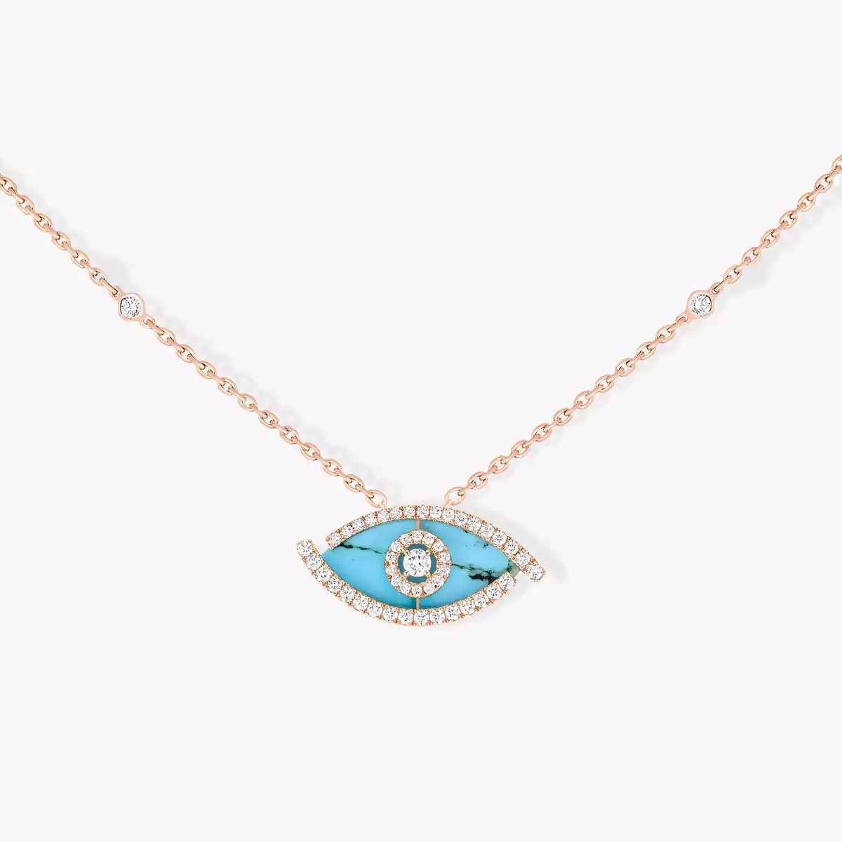{
  "Elowen jewelsry": "Elowen ジュエリー",
  "Lucky Eye Diamond Necklace in Rose Gold and Turquoise": "ラッキーアイ ダイヤモンドネックレス（ローズゴールド＆ターコイズ）"
}