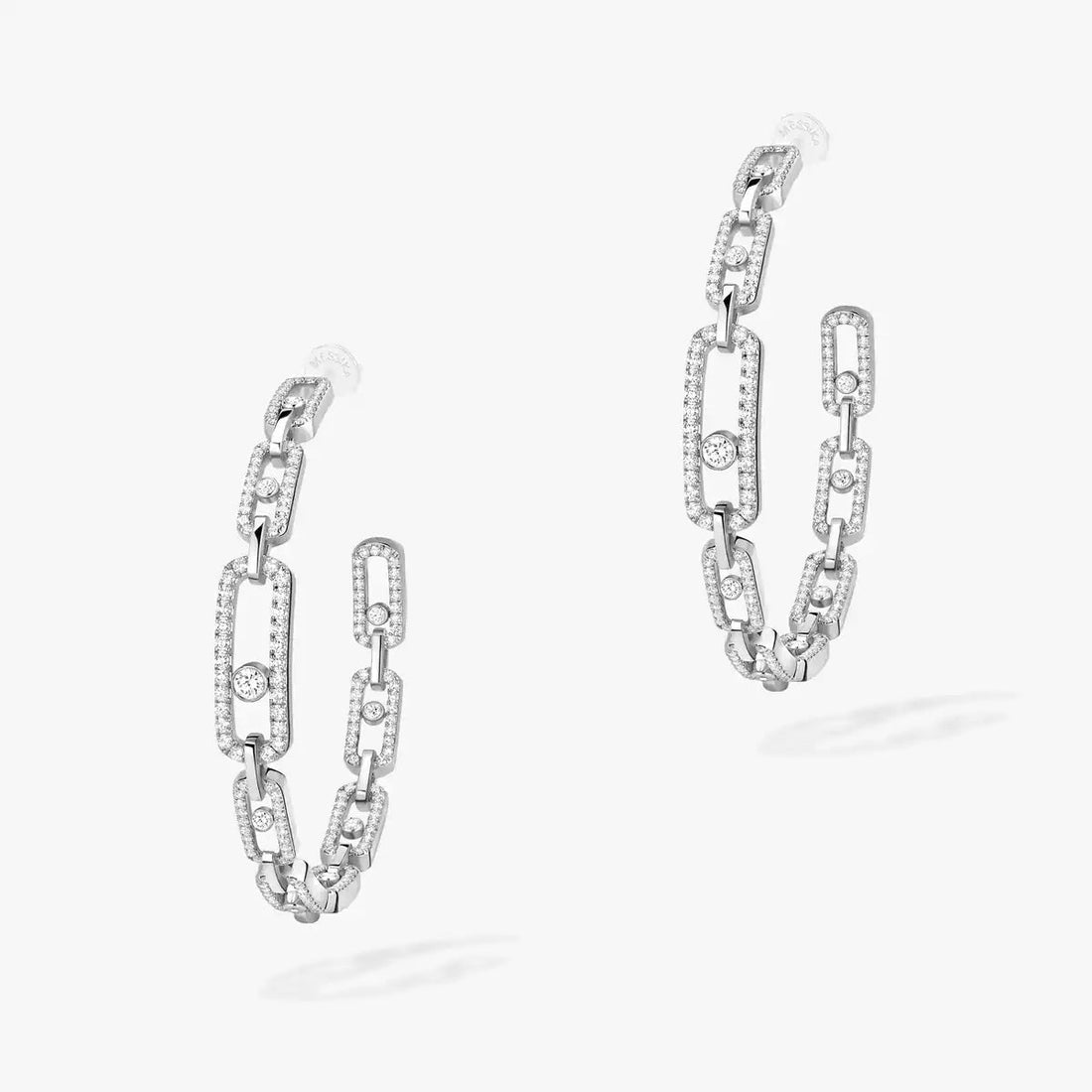 [Elowen jewelsry]Move Link Diamond Hoop Earrings