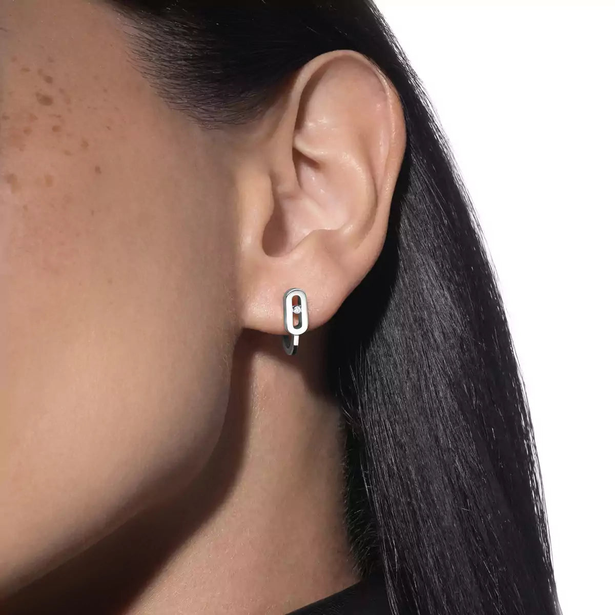 [Elowen jewelsry]Diamond Mini Hoop Earrings Move Classique