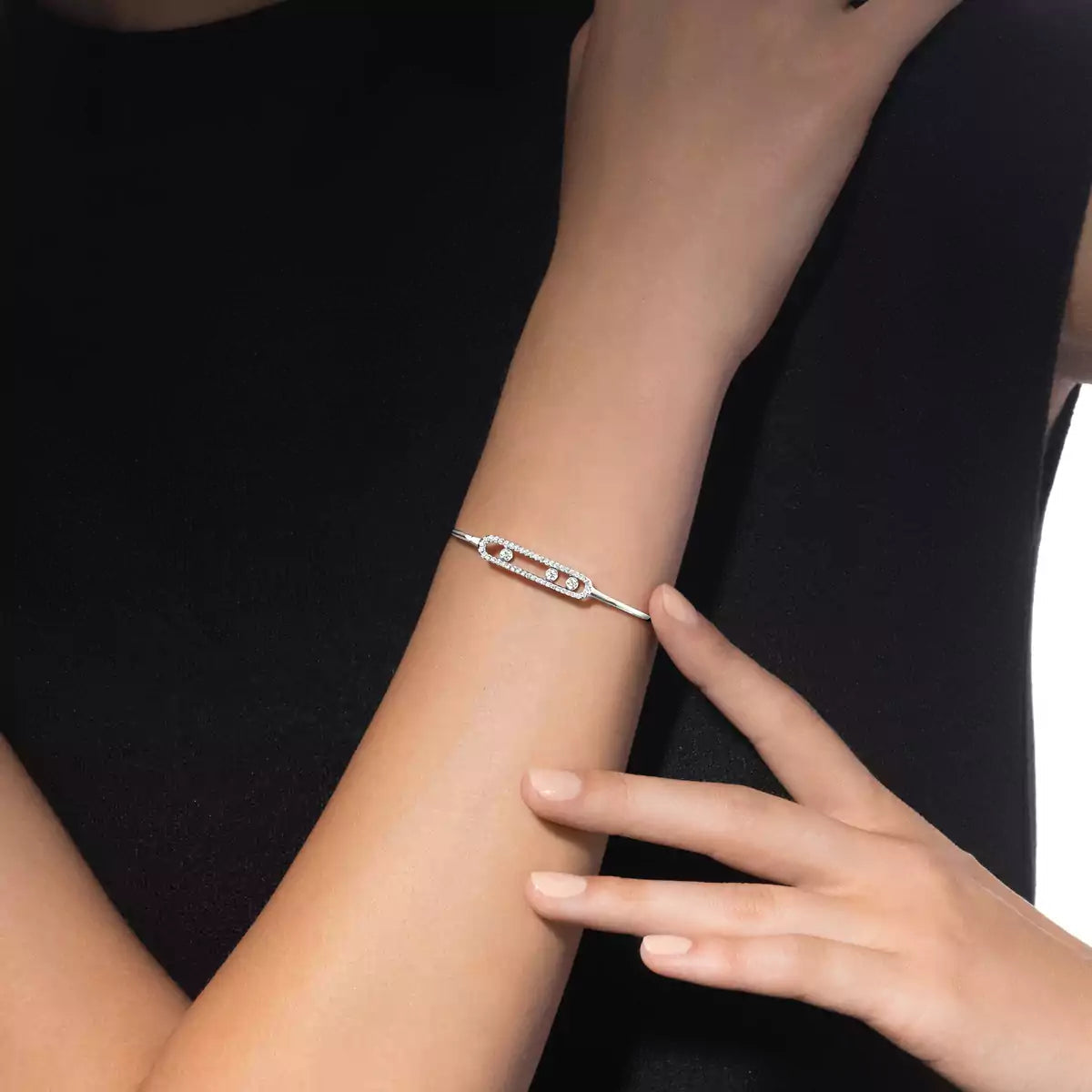 [Elowen jewelsry]Move Pavé Diamond Bangle Bracelet M