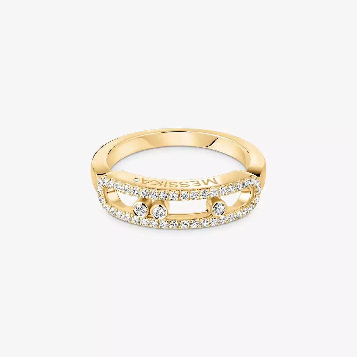 [Elowen Schmuck] Baby Move Goldring mit pavégefassten Diamanten