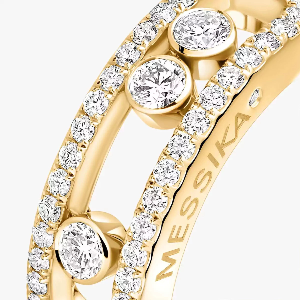 [Elowen Schmuck] Goldring mit pavégefassten Diamanten