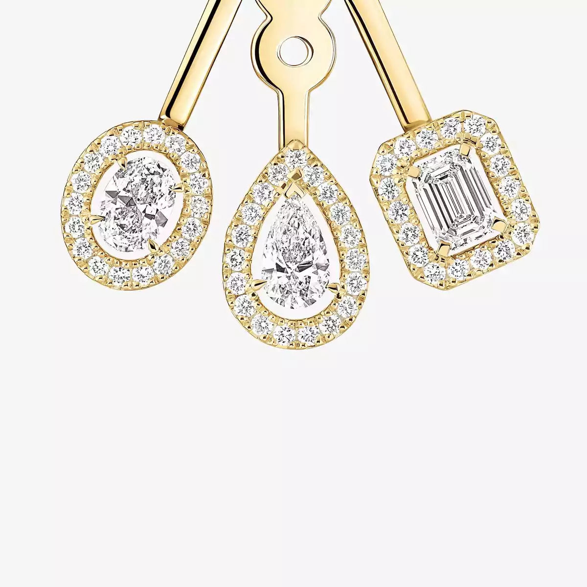 [Elowenジュエリー] ツイン・トリオ ダイヤモンドピアス