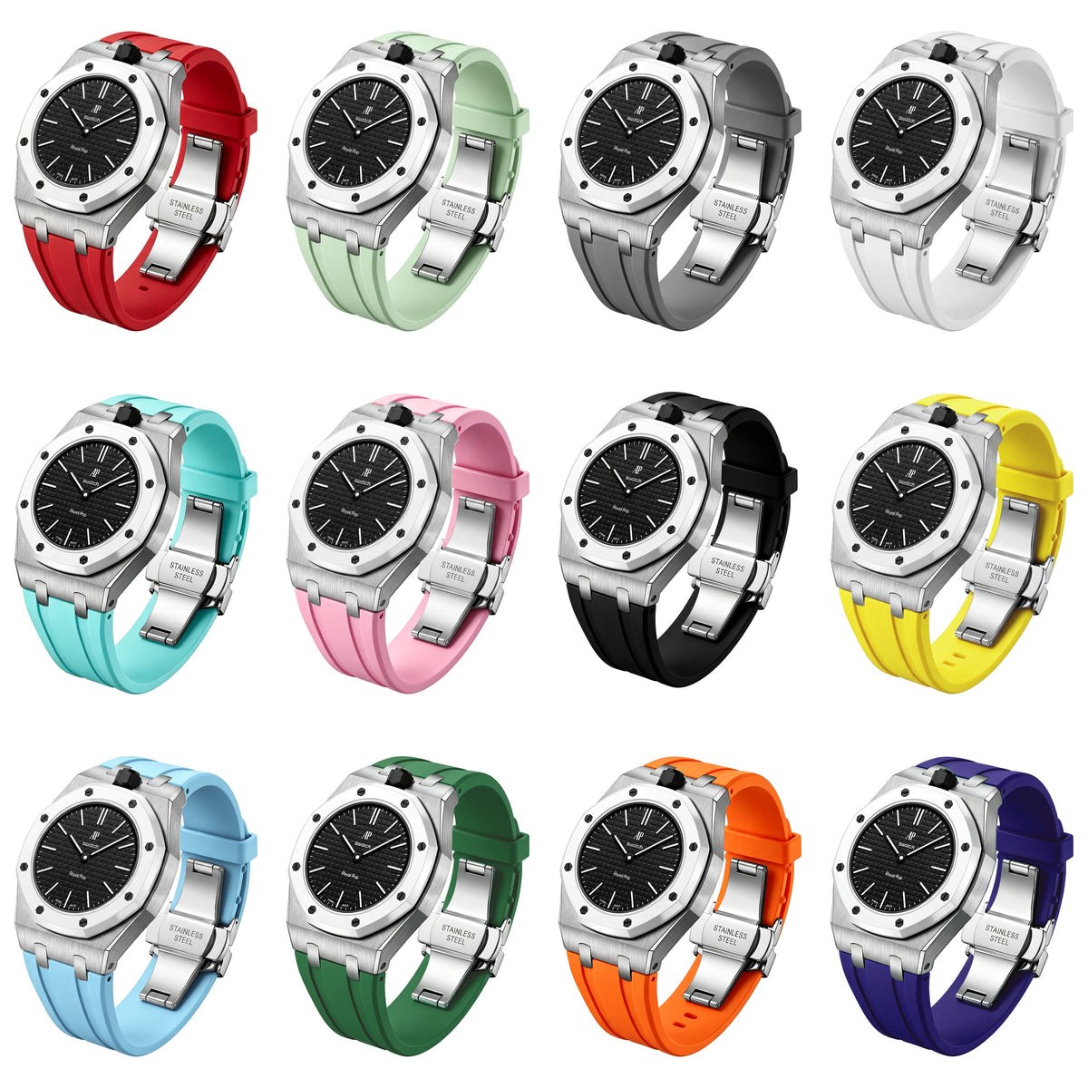 Royal Oak Pop Exklusives Stahlgehäuse & Silikonarmband mit Halterung