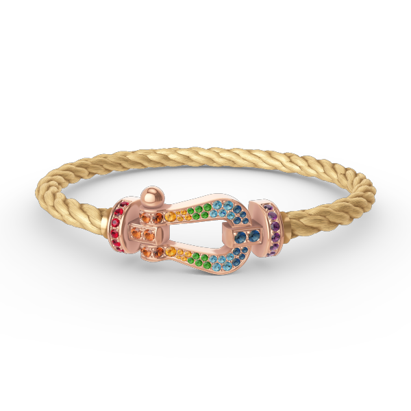 [Elowen jewelsry ]FORCE LARGE HORSESHOE  COLORED DIAMOND BRACELET ROSE GOLD