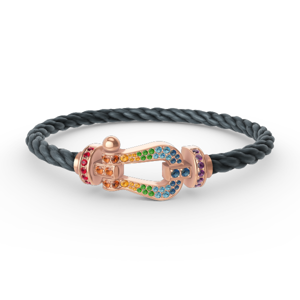 [Elowen jewelsry ]FORCE LARGE HORSESHOE  COLORED DIAMOND BRACELET ROSE GOLD