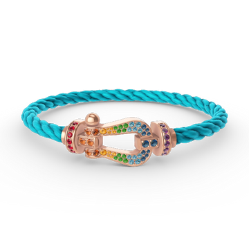 [Elowen jewelsry ]FORCE LARGE HORSESHOE  COLORED DIAMOND BRACELET ROSE GOLD