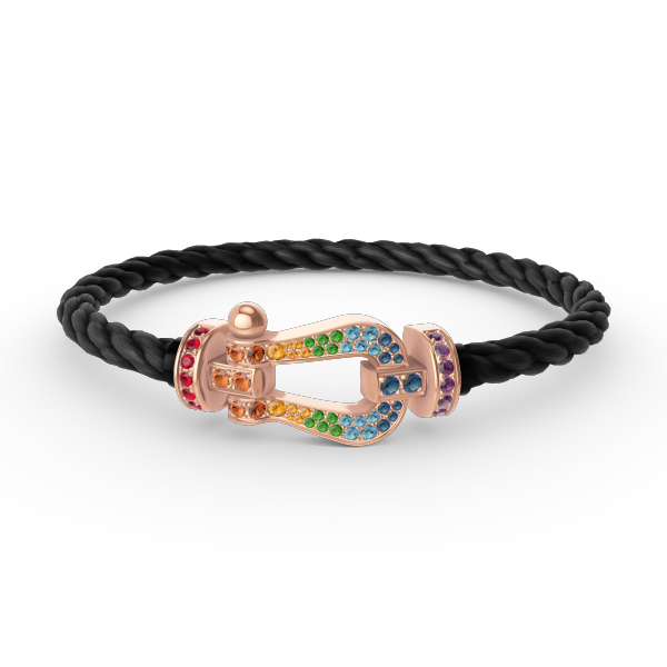 [Elowen jewelsry ]FORCE LARGE HORSESHOE  COLORED DIAMOND BRACELET ROSE GOLD