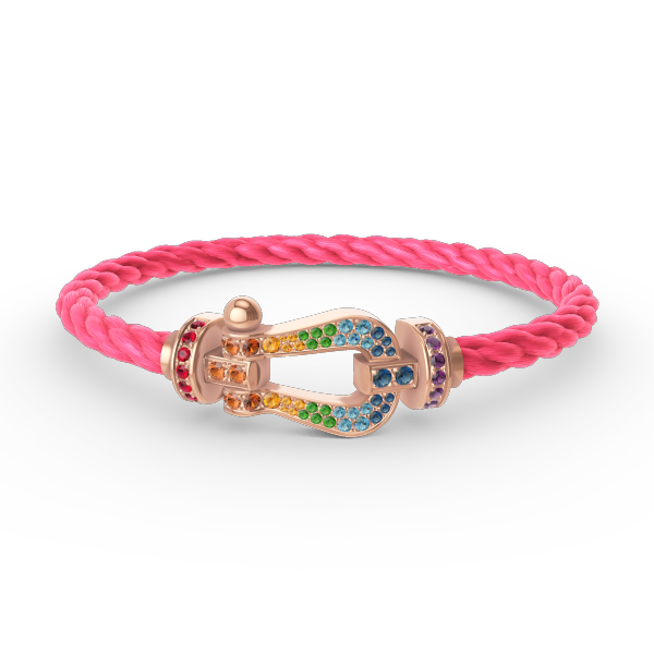 [Elowen jewelsry ]FORCE LARGE HORSESHOE  COLORED DIAMOND BRACELET ROSE GOLD