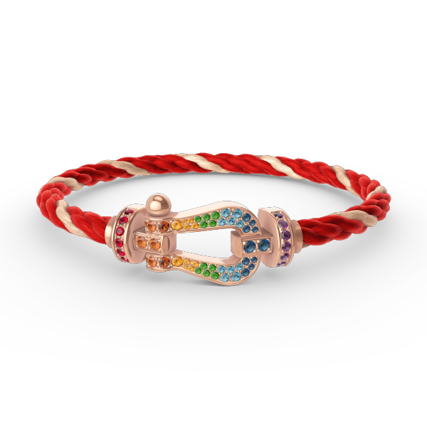 [Elowen jewelsry ]FORCE LARGE HORSESHOE  COLORED DIAMOND BRACELET ROSE GOLD