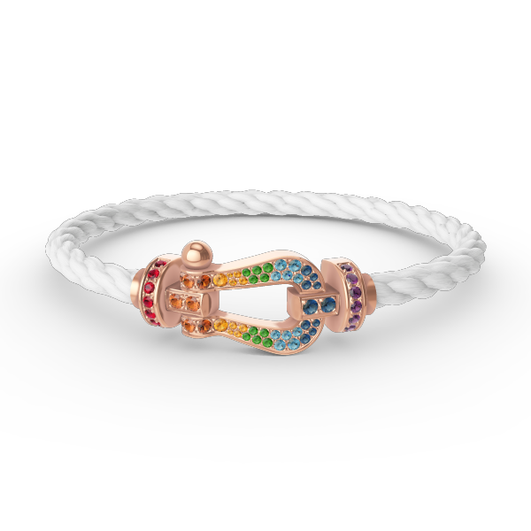[Elowen jewelsry ]FORCE LARGE HORSESHOE  COLORED DIAMOND BRACELET ROSE GOLD