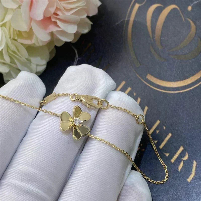 [Elowen jewelsry ]FRIVOLE GOLD FLOWER PINK MALACHITE BRACELET