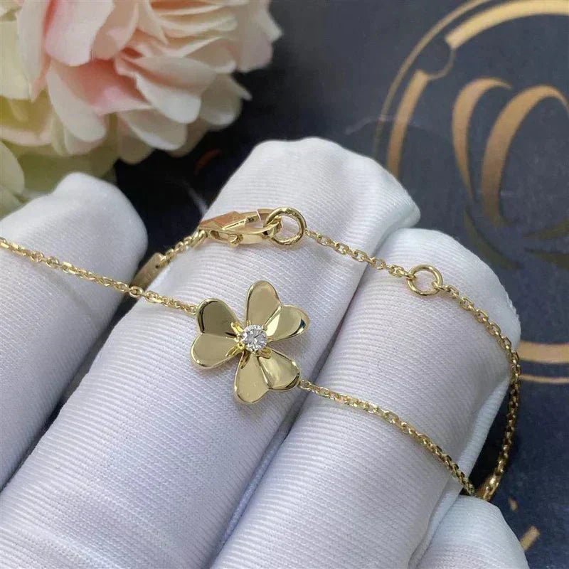 [Elowen jewelsry ]FRIVOLE GOLD FLOWER PINK MALACHITE BRACELET
