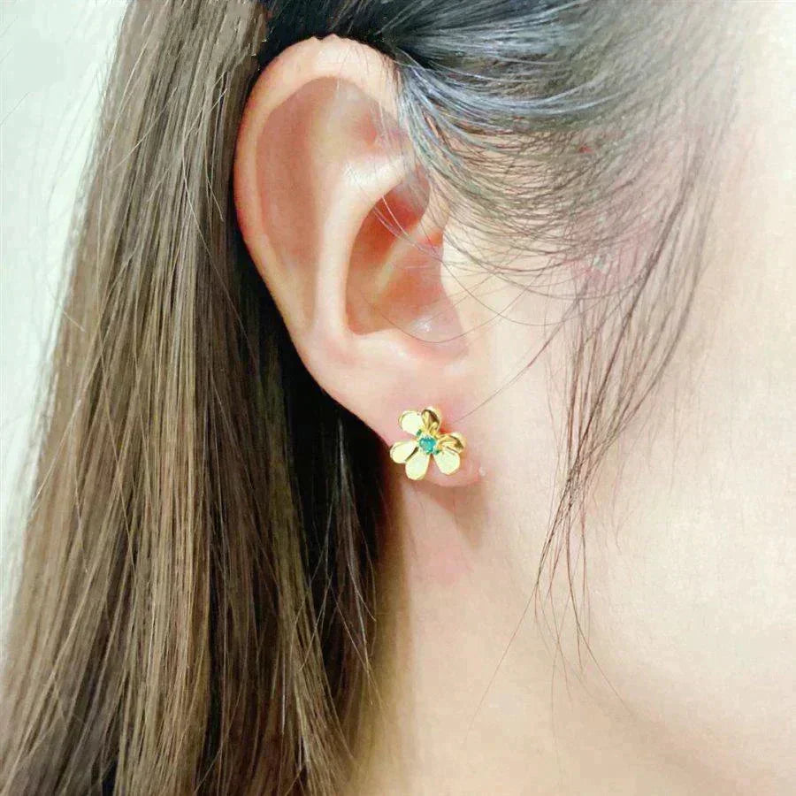[Elowen jewelsry ]FRIVOLE  FLOWER MALACHITE EARRINGS