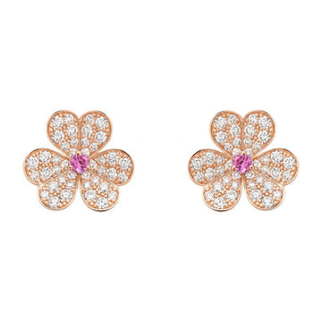 [Elowen jewelsry ]FRIVOLE PINK GOLD FLOWER DIAMOND EARRINGS