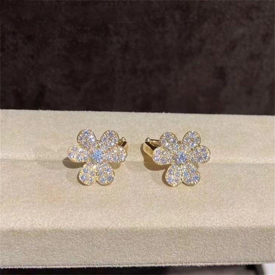 [Elowen jewelsry ]フリヴォル ゴールド フラワー ダイヤモンド イヤリング