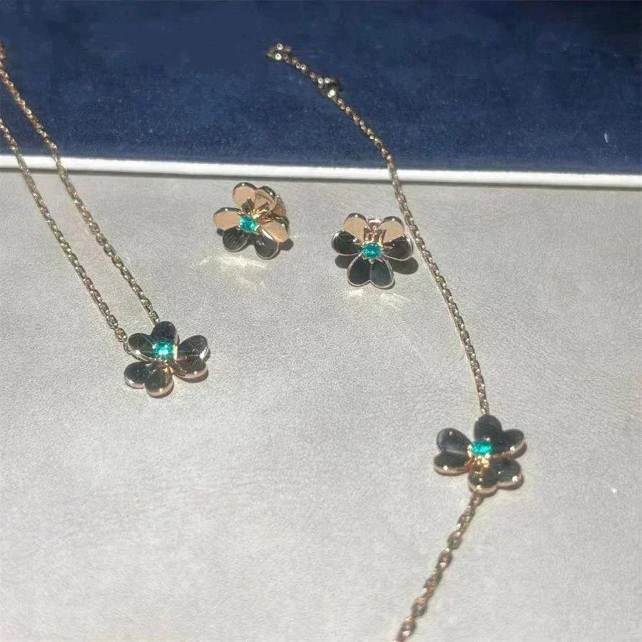 [Elowen jewelsry ]FRIVOLE  FLOWER MALACHITE EARRINGS