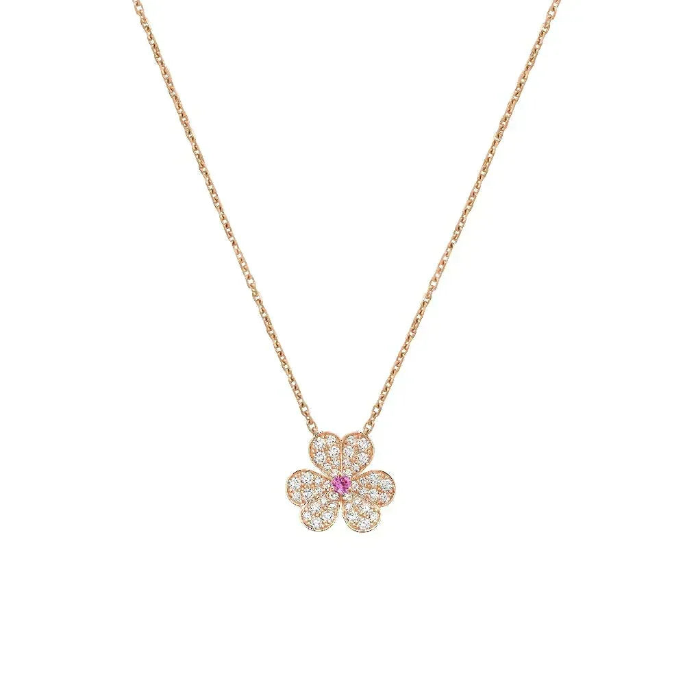 [Elowen jewelsry ]FRIVOLE ROSE GOLD FLOWER DIAMOND NECKLACE