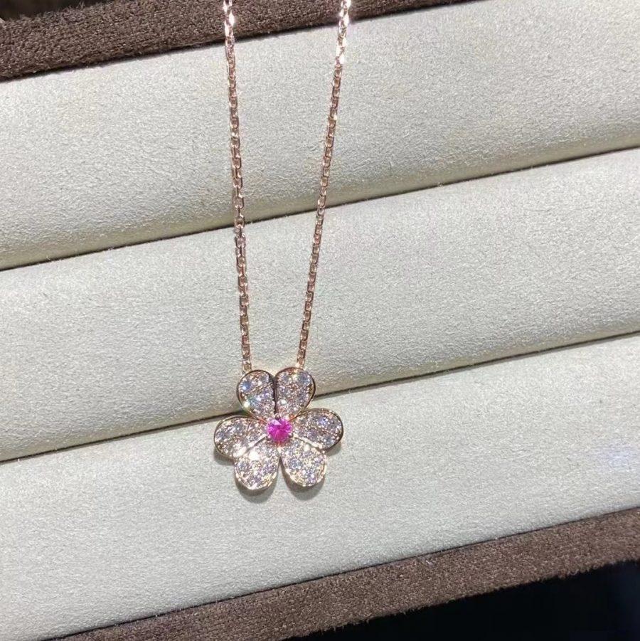 [Elowen jewelsry ]FRIVOLE ROSE GOLD FLOWER DIAMOND NECKLACE