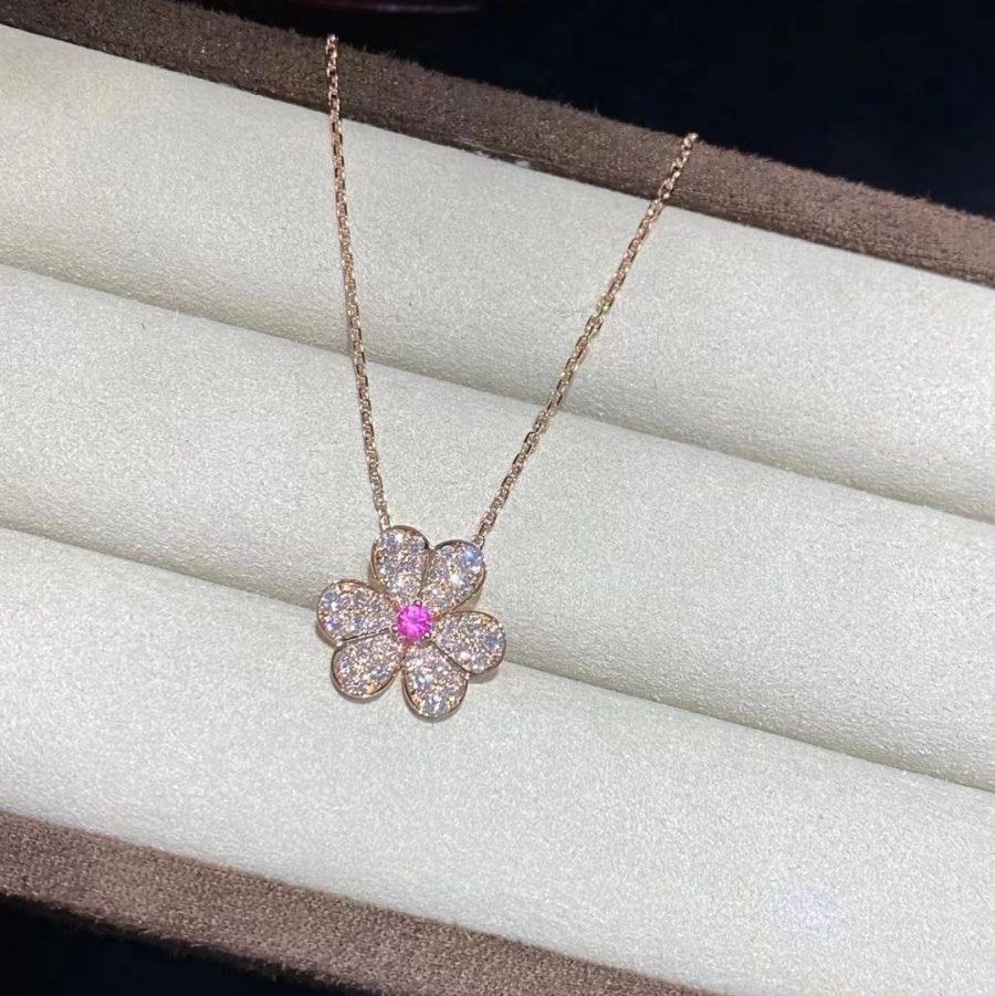 [Elowen jewelsry ]FRIVOLE ROSE GOLD FLOWER DIAMOND NECKLACE