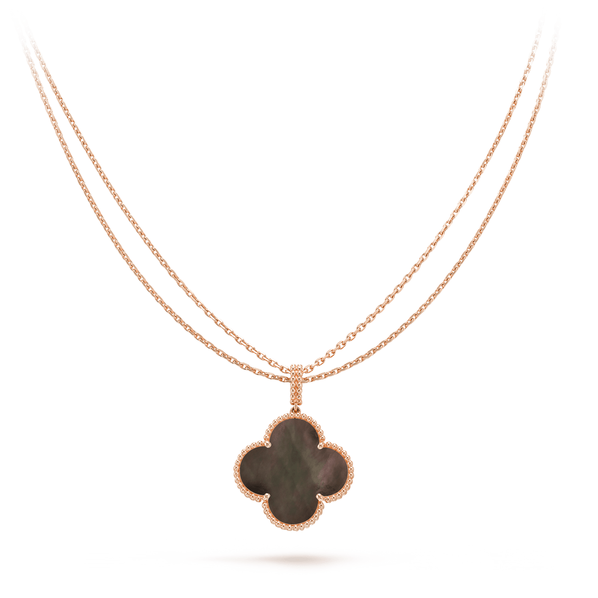 [Elowen jewelsry ]CLOVER 25MM GOLD DARK MOP BIG CLOVER NECKLACE