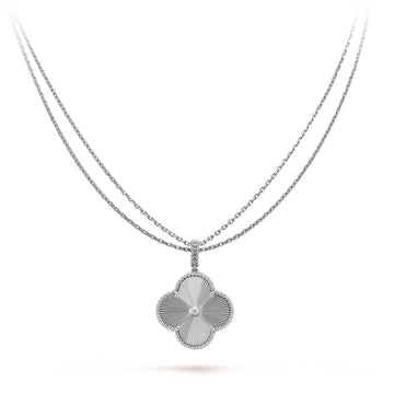 [Elowen Schmuck] CLOVER 25 MM SILBER GROSSE KLEEBLATT-HALSKETTE