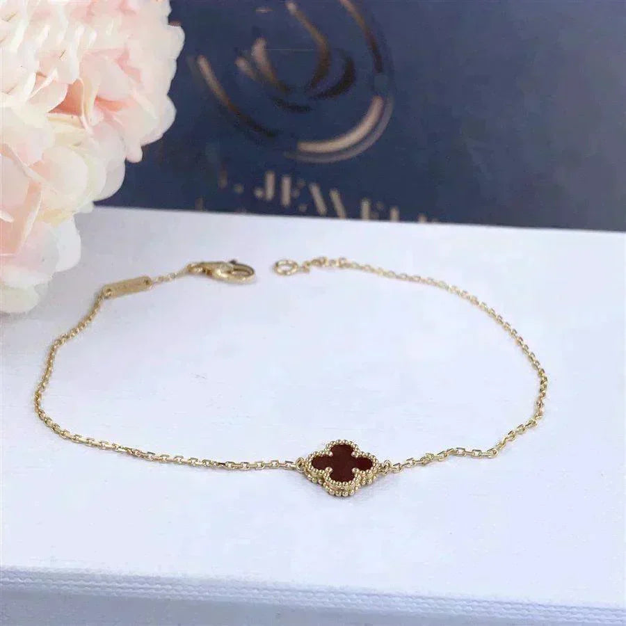 [Elowen Schmuck] KLEE KARNEOL EINZELBLÜTEN-ARMBAND
